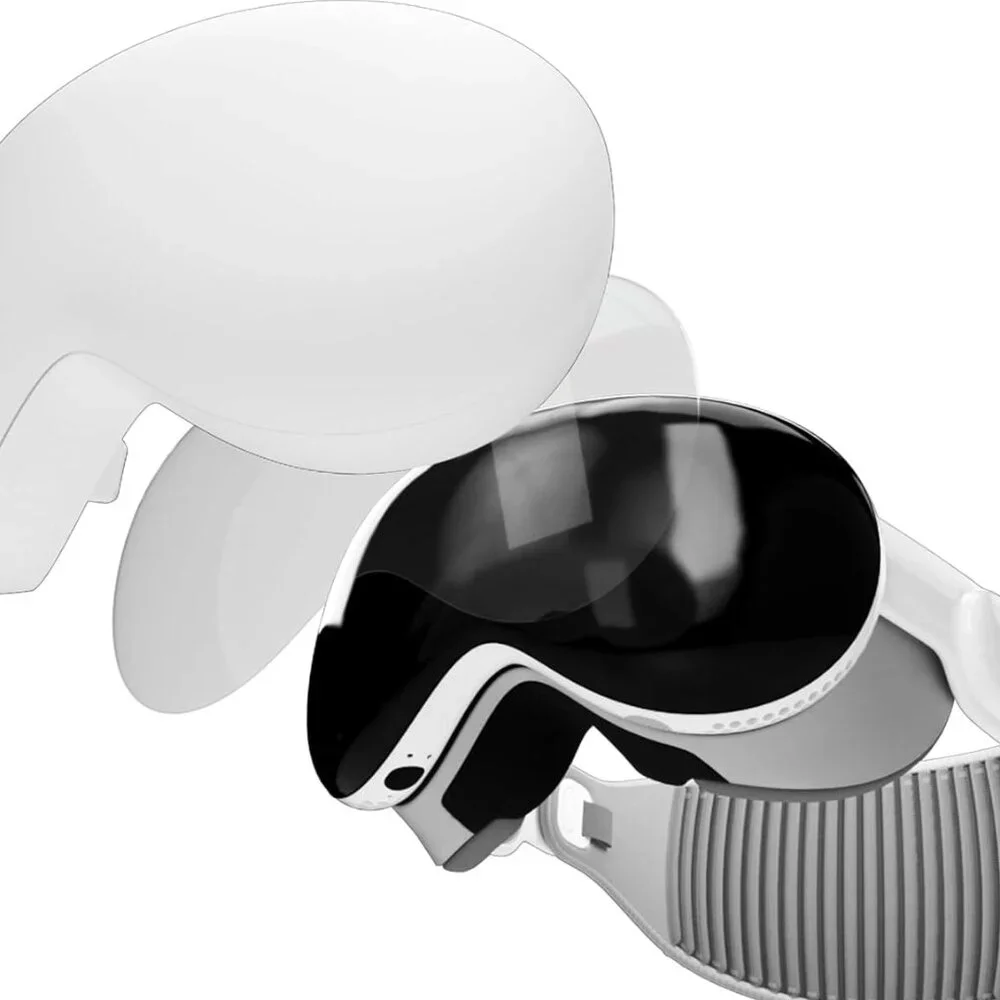 Designed for Apple Vision Pro Case White Silicone Pro VR Headset Case